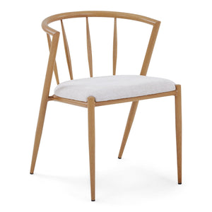 Bella Sedia da pranzo - Look rovere con seduta imbottita beige