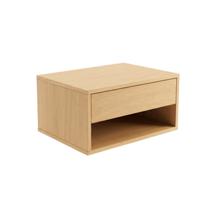 Comodino Selina / mensola a muro in rovere 38x30x20 cm incl. supporto a muro