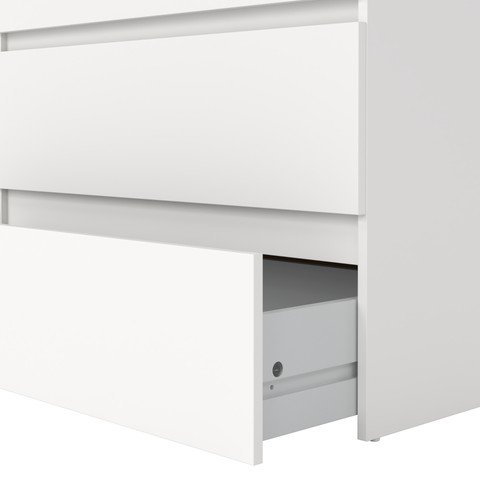Maise cassettiera 70x138x41 cm con 6 cassetti in bianco