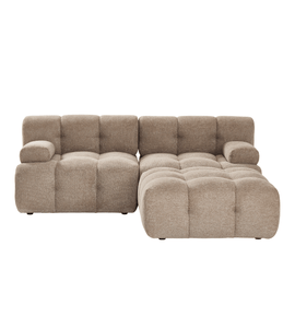 Lilie - divano modulare color sabbia con 2 moduli e chaise longue a destra o a sinistra - L: 190 x P: 190 x A: 64 cm