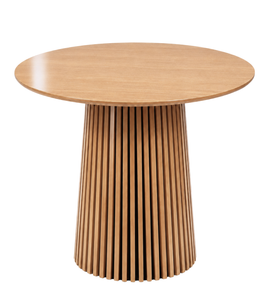 Lewis tavolo bar a doghe effetto rovere con base a colonna – 90 x 105 cm