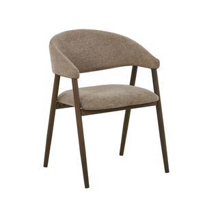 Sedia da pranzo Ebba - Tessuto sabbia con gambe in rovere fumé