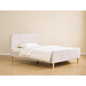 Letto cristiano Premium in beige 140x200 cm con doghe e materassi inclusi