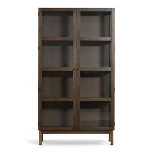 Havana vetrina a 2 ante in rovere fumé - 180x40x100 cm