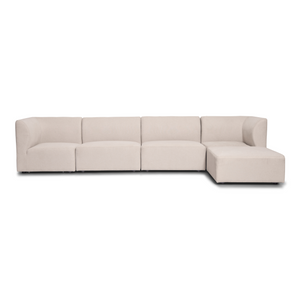Emilia divano modulare in beige con 4 moduli e chaise longue destra e sinistra L: 328 x P: 158 x H: 72 cm