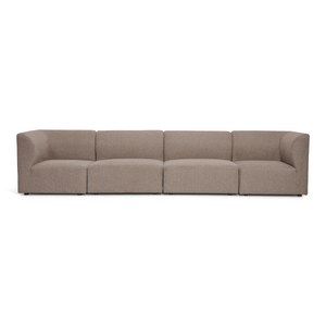 Emilia divano modulare in sabbia con 4 moduli L: 328 x P: 79 x H: 72 cm