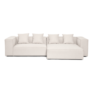 Hailey - Divano modulare con chaise-longue orientata a destra in beige con 2 moduli L: 294 x P: 148 x H: 65 cm