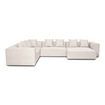Hailey - Divano a U modulare beige con 4 moduli - Chaise longue a destra L: 368 x P: 247 x H: 65 cm