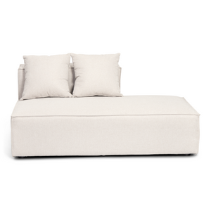 Hailey - Modulo con schienale semi-alto destro in beige L: 148 x P: 100 x H: 65 cm