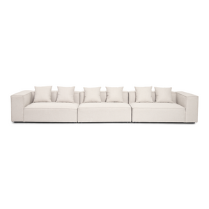 Hailey - Divano Modulare Beige con 3 Moduli L: 415 x P: 100 x H: 65 cm