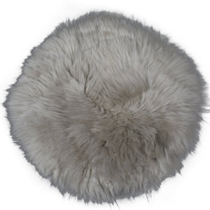 Cuscino in vera pelle di agnello - Grigio Ø 40 cm