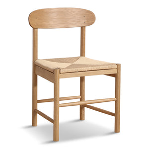 Madison - Sedia in legno in rovere con seduta intrecciata