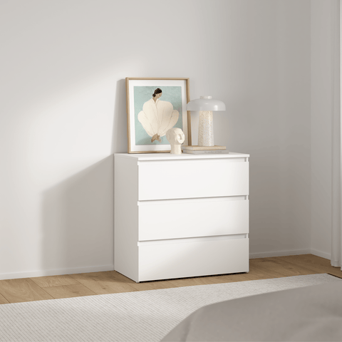 Maise cassettiera 70x70x41 cm con 3 cassetti in bianco