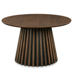 Lewis - Tavolino a lamelle in quercia affumicata Ø70 cm