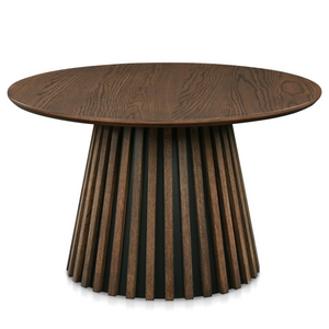 Lewis - Tavolino a lamelle in quercia affumicata Ø70 cm