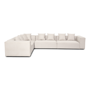 Hailey - Divano modulare angolare in beige con 4 moduli (Configurazione 1) L: 368 x P: 247 x H: 65 cm