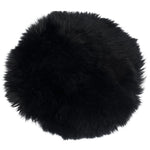 Tappeto in pelle di pecora rotondo nero Ø35 cm - Imitazione