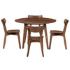 Set da tavolo - Tavolo rotondo Aggi Ø120 cm (finitura in rovere affumicato) + 4 sedie da pranzo Rickie in rovere affumicato