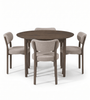 Set da pranzo – tavolo da pranzo allungabile in impiallacciatura di rovere affumicato + 4 sedie da pranzo Harriet color sabbia con gambe effetto rovere affumicato