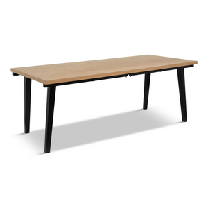 Valeria – tavolo da pranzo con motivo a spina di pesce 200×90 cm in impiallacciatura di rovere laccato