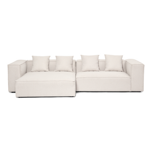 Hailey - Divano modulare con chaise-longue orientata a sinistra in beige con 2 moduli L: 294 x P: 148 x H: 65 cm